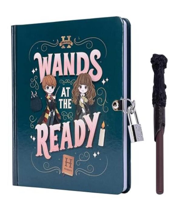 HARRY POTTER, WANDS AT THE READY LOCK & KEY DIARY